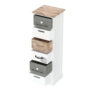 Kommode HALDEN 6 Schubladen 28 x 91 x 25 cm weiss/natur