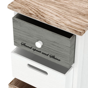 Kommode HALDEN 6 Schubladen 28 x 91 x 25 cm weiss/natur