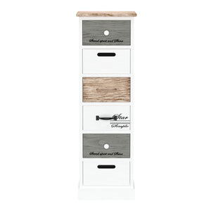 Kommode HALDEN 6 Schubladen 28 x 91 x 25 cm weiss/natur