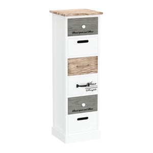 Kommode HALDEN 6 Schubladen 28 x 91 x 25 cm weiss/natur