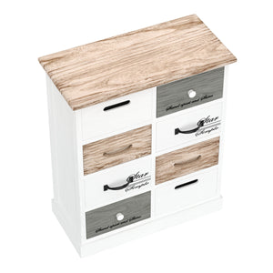 Kommode HALDEN 8 Schubladen 54 x 64 cm weiss/natur