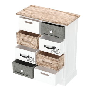 Kommode HALDEN 8 Schubladen 54 x 64 cm weiss/natur
