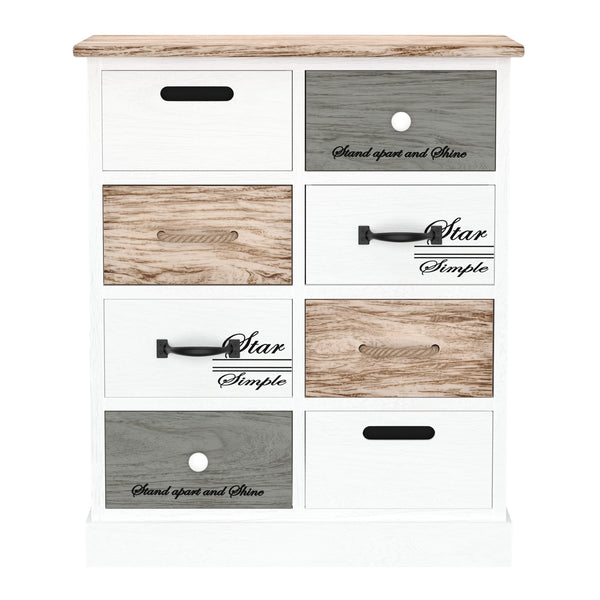 Kommode HALDEN 8 Schubladen 54 x 64 cm weiss/natur