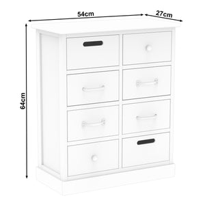 Kommode HALDEN 8 Schubladen 54 x 64 cm weiss/natur