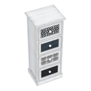Kommode HOMESTEAD 4 Schubladen 30 x 25 x 76 cm weiss/grau