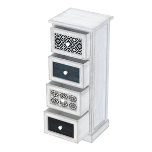 Kommode HOMESTEAD 4 Schubladen 30 x 25 x 76 cm weiss/grau