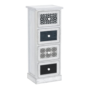 Kommode HOMESTEAD 4 Schubladen 30 x 25 x 76 cm weiss/grau
