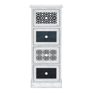 Kommode HOMESTEAD 4 Schubladen 30 x 25 x 76 cm weiss/grau