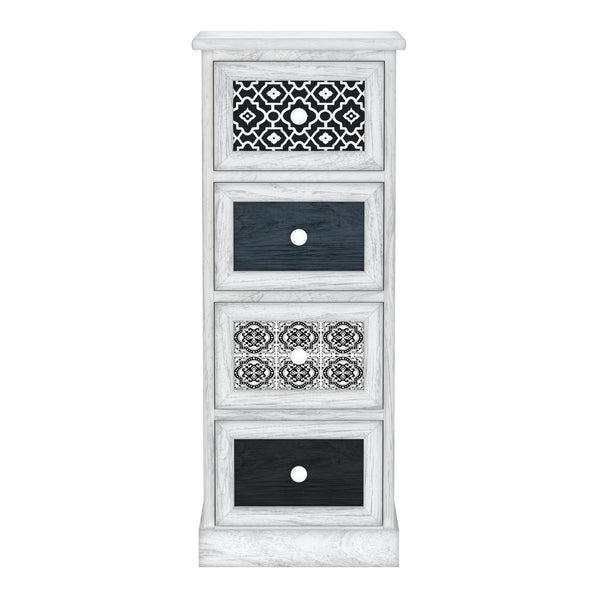 Kommode HOMESTEAD 4 Schubladen 30 x 25 x 76 cm weiss/grau