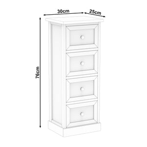 Kommode HOMESTEAD 4 Schubladen 30 x 25 x 76 cm weiss/grau