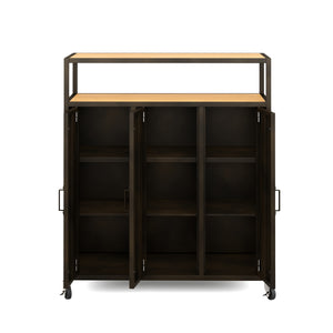 Kommode auf Rollen Industrial FORGE 85 x 98 cm schwarz/braun