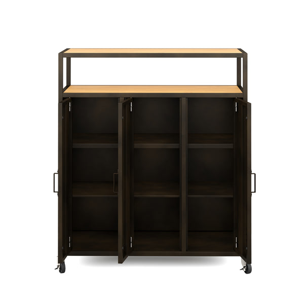 Kommode auf Rollen Industrial FORGE 85 x 98 cm schwarz/braun