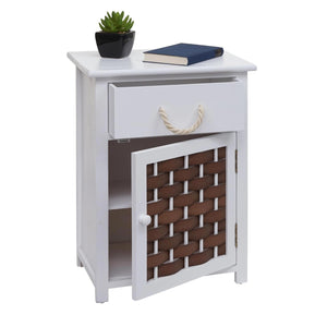 Kommode JAM-K83 Nachttisch FSC-zertifiziert weiss Polyrattan