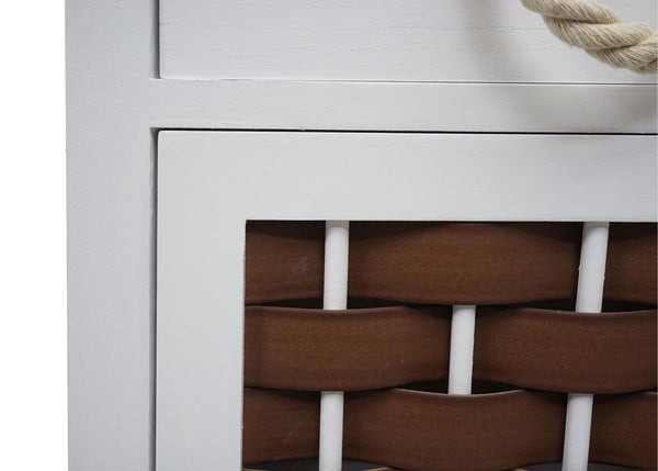 Kommode JAM-K83 Nachttisch FSC-zertifiziert weiss Polyrattan
