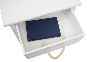 Kommode JAM-K83 Nachttisch FSC-zertifiziert weiss Polyrattan