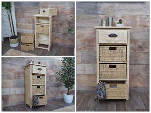 Kommode JAM-K84 mit Körben Holz FSC Körbe hellbraun