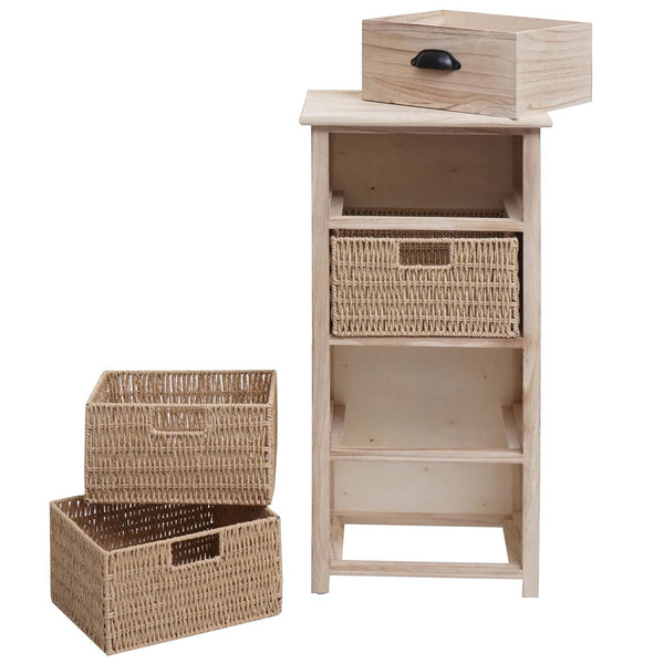 Kommode JAM-K84 mit Körben Holz FSC Körbe hellbraun