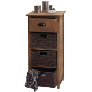 Kommode JAM-K84 mit Körben Holz FSC natur Körbe dunkelbraun