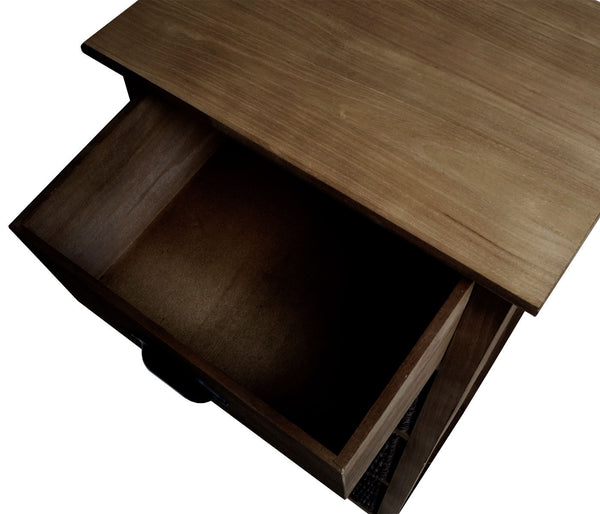 Kommode JAM-K84 mit Körben Holz FSC natur Körbe dunkelbraun
