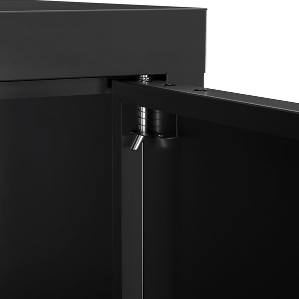 Kommode Metall ANTEY 2 Türen 2 Schubladen 67 x 107 cm schwarz