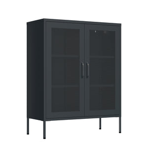 Kommode Metall BRANDO 80 x 101 cm anthrazit