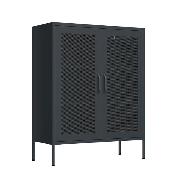 Kommode Metall BRANDO 80 x 101 cm anthrazit