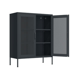 Kommode Metall BRANDO 80 x 101 cm anthrazit