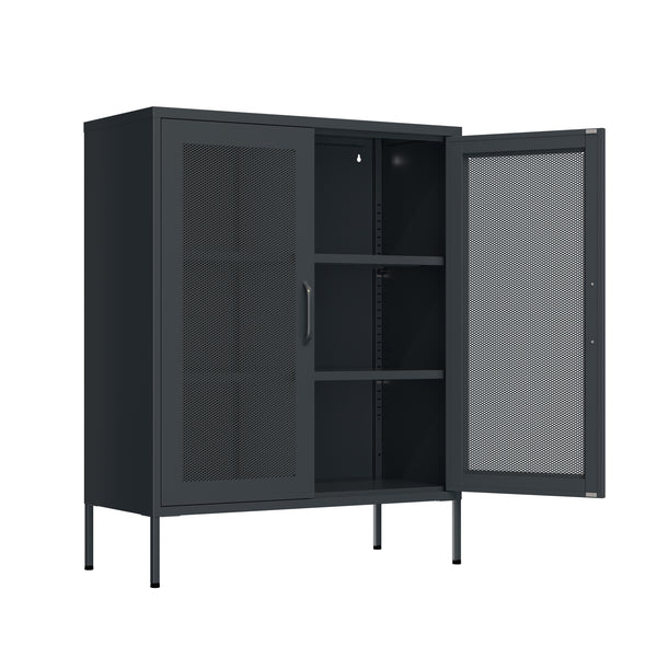Kommode Metall BRANDO 80 x 101 cm anthrazit