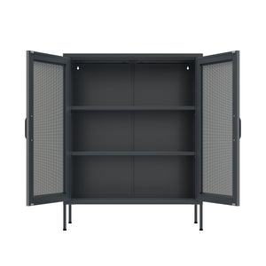 Kommode Metall BRANDO 80 x 101 cm anthrazit