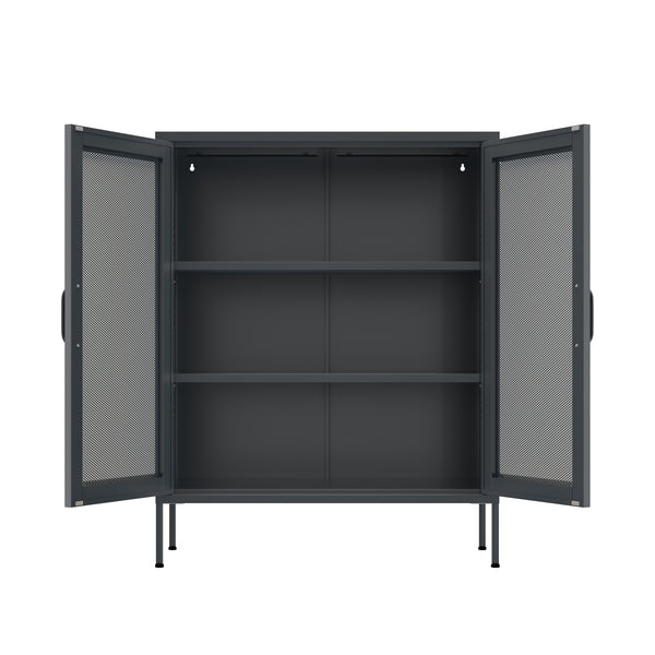 Kommode Metall BRANDO 80 x 101 cm anthrazit