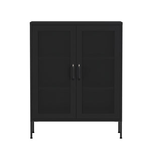 Kommode Metall BRANDO 80 x 101 cm schwarz