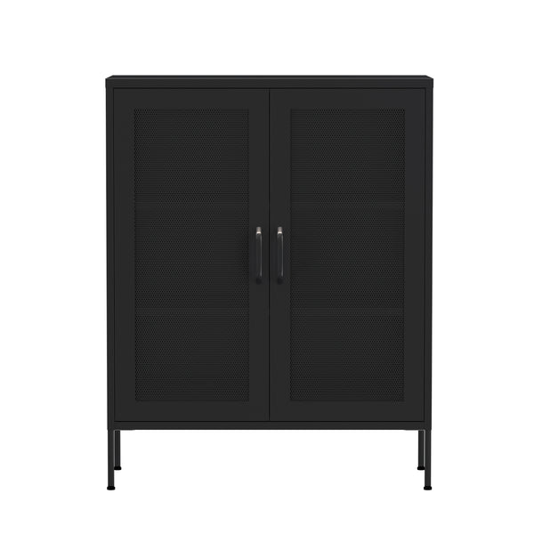 Kommode Metall BRANDO 80 x 101 cm schwarz