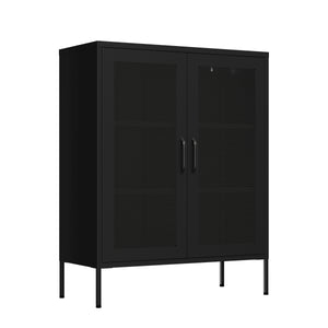 Kommode Metall BRANDO 80 x 101 cm schwarz