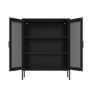 Kommode Metall BRANDO 80 x 101 cm schwarz