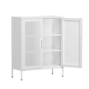 Kommode Metall BRANDO 80 x 101 cm weiss