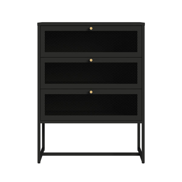 Kommode Metall GILSEY 80 x 105 cm schwarz