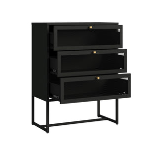 Kommode Metall GILSEY 80 x 105 cm schwarz
