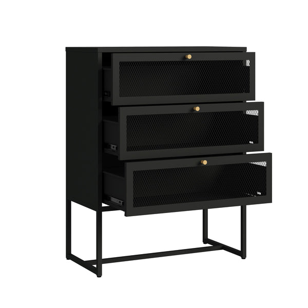 Kommode Metall GILSEY 80 x 105 cm schwarz