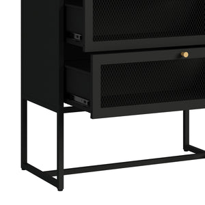 Kommode Metall GILSEY 80 x 105 cm schwarz