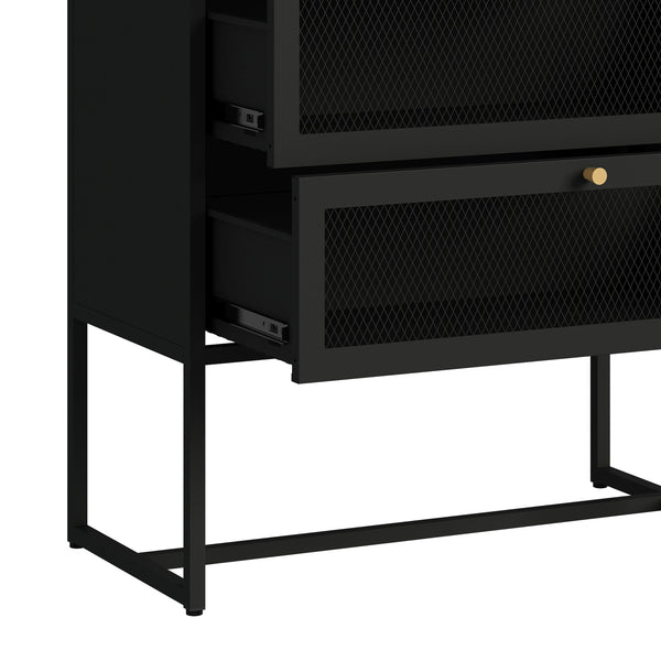 Kommode Metall GILSEY 80 x 105 cm schwarz