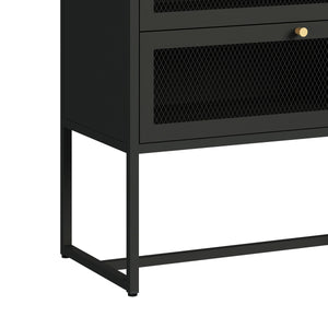 Kommode Metall GILSEY 80 x 105 cm schwarz