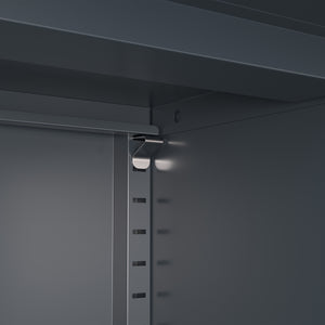 Kommode Metall KLAUS 2 Schubladen 2 Türen 80 x 101 cm anthrazit