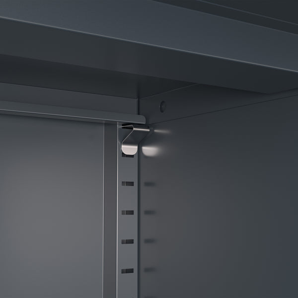 Kommode Metall KLAUS 2 Schubladen 2 Türen 80 x 101 cm anthrazit