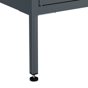 Kommode Metall KLAUS 2 Schubladen 2 Türen 80 x 101 cm anthrazit