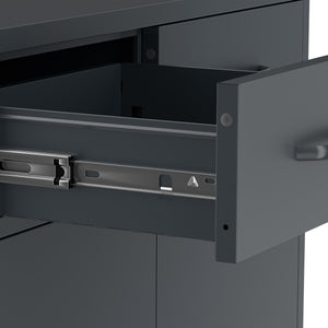 Kommode Metall KLAUS 2 Schubladen 2 Türen 80 x 101 cm anthrazit