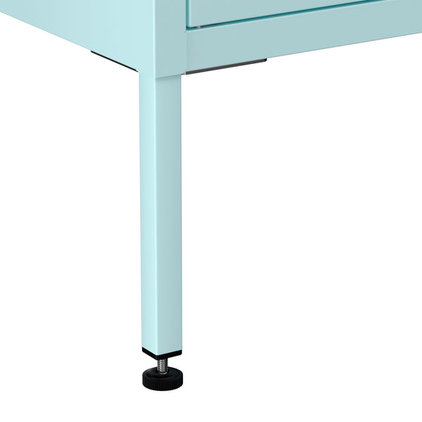 Kommode Metall KLAUS 2 Schubladen 2 Türen 80 x 101 cm mint