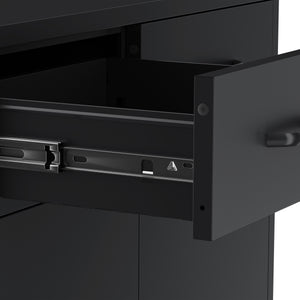 Kommode Metall KLAUS 2 Schubladen 2 Türen 80 x 101 cm schwarz