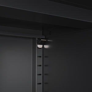Kommode Metall KLAUS 2 Schubladen 2 Türen 80 x 101 cm schwarz