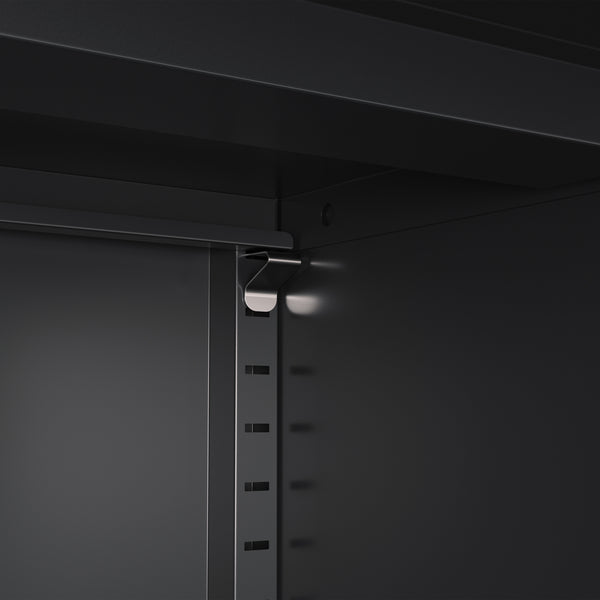Kommode Metall KLAUS 2 Schubladen 2 Türen 80 x 101 cm schwarz