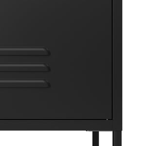 Kommode Metall KLAUS 2 Schubladen 2 Türen 80 x 101 cm schwarz